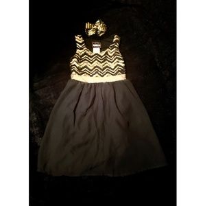 🔥Holiday Black Gold Sparkle Chevron Sequin dress